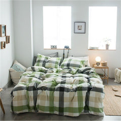 Cotton 4 Piece Set Modern Minimalist White Bed sheet kit_1.5m bed-quilt cover 200x 230cm (four-piece set)
