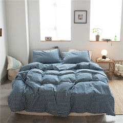 Cotton 4 Piece Set Modern Minimalist White Bed sheet kit_2.0m bed-enlarged quilt cover 220x 240cm four-piece set
