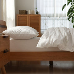 Cotton 4 Piece Set Modern Minimalist White Bed sheet kit_1.8m bed-quilt cover 200x 230cm (four-piece set)