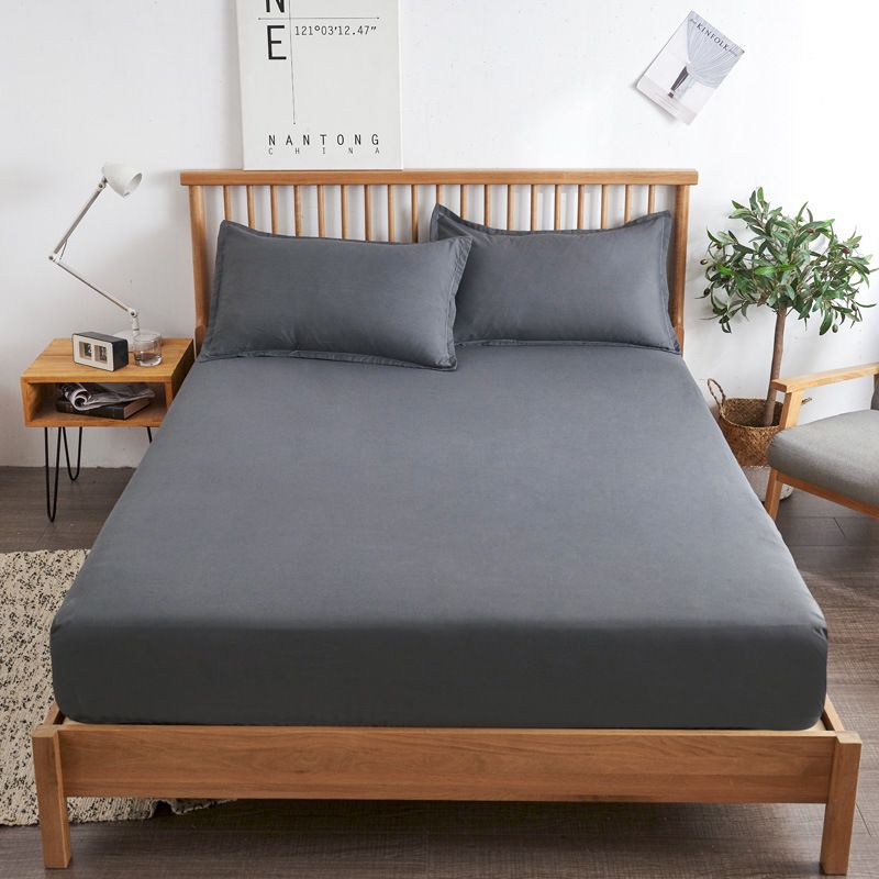 Cotton Bed Sheet - Dark Grey/Grey - 152x203