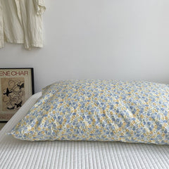 Lu Mi Er - Cotton Floral Pillowcases - Grey - 2-Pack - 48x74 - Image 4