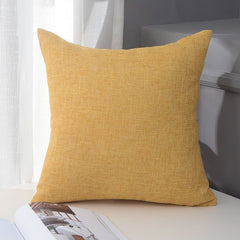 Le Su Cotton Linen Cushion Solid Color with Core 14# bright yellow 60*60-single pillowcase