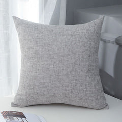 Le Su Cotton Linen Cushion Solid Color with Core 59# elegant gray 60X70-Single pillowcase
