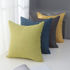 Le Su Cotton Linen Cushion Solid Color with Core 16# grass green 30*50-single pillowcase