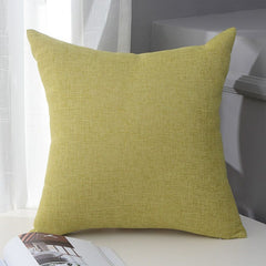 Le Su Cotton Linen Cushion Solid Color with Core 15# yellow green 60X80-single pillowcase