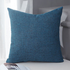 Le Su Cotton Linen Cushion Solid Color with Core 35# Indigo 30*50-single pillowcase