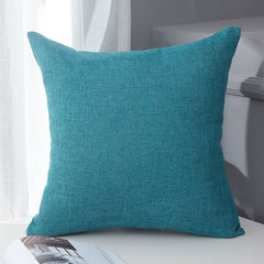 Le Su Cotton Linen Cushion Solid Color with Core 33# Blue 40*60-single pillowcase