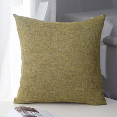Le Su Cotton Linen Cushion Solid Color with Core 66# Olive Green 60*60-single pillowcase