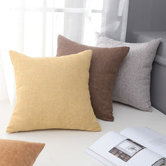 Le Su Cotton Linen Cushion Solid Color with Core 69# dark gray 45*45-single pillowcase