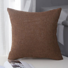 Le Su Cotton Linen Cushion Solid Color with Core 53# Coffee 60*60-single pillowcase