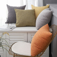 Le Su Cotton Linen Cushion Solid Color with Core 29# Taro Purple 50*50-single pillowcase