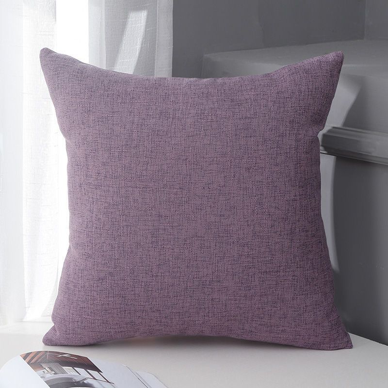 Le Su Cotton Linen Cushion Solid Color with Core 29# Taro Purple 60*60-single pillowcase