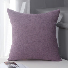 Le Su Cotton Linen Cushion Solid Color with Core 29# Taro Purple 60*60-single pillowcase