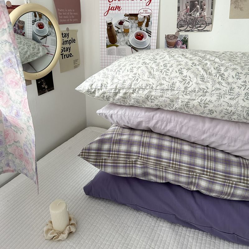 Cotton Checkered Pillowcase - Black/White - 48x74 - Image 2