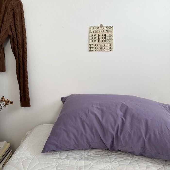 Cotton Pillowcases - Purple - 2-Pack - Korean - 48x74