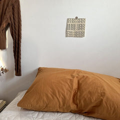 Cotton Pillowcases - Khaki/Orange - 2-Pack - 48x74