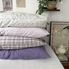 Cotton Pillowcases - Khaki/Orange - 2-Pack - 48x74 - Image 3