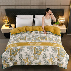 Velvet Floral Quilt Cover - Double - Flower Fall - 150x200cm - Image 2