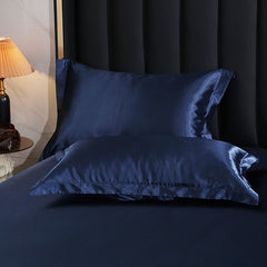Simulation Silk Pillowcase 48x74cm Polyester Metallic silver 48x74cm [pair]