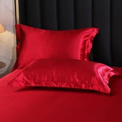 Simulation Silk Pillowcase 48x74cm Polyester Dark Curry 48x74cm [pair]