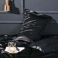 Satin Pillowcase Polyester Solid Color 48x74cm Military green 48x74cm pair