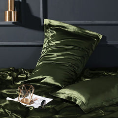 Satin Pillowcase - Green - Solid Colour - Military - 48x74cm