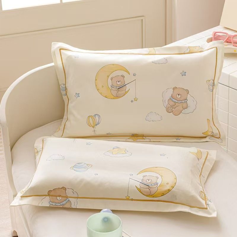 Cotton Cartoon Pillowcase - Moon Bend - 35x55cm