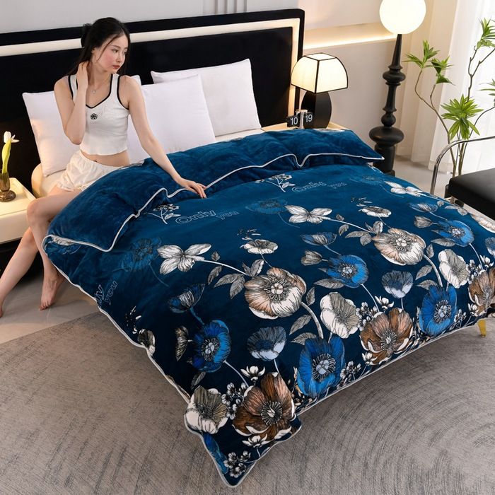 Velvet Floral Quilt Cover - Double - Flower Field Dream - 180x220cm