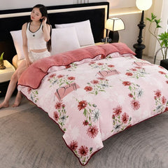 Velvet Quilt Cover - Double - Velvet Daisy Quilt Cover - 180x220cm