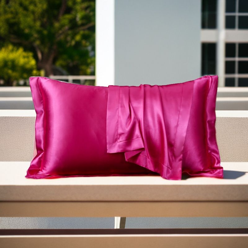 Satin Pillowcase - Rose/Red - 1-Pack - Polyester Satin Pillowcase - 48x74cm