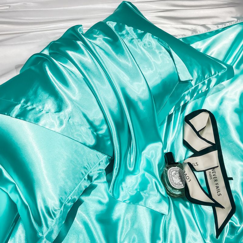 Satin Pillowcase - Blue - 1-Pack - Upgraded - 48x74cm