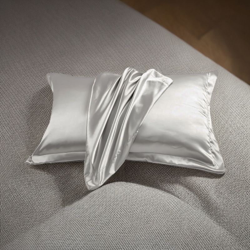 Satin Pillowcase - Light Grey/Grey - 1-Pack - 48x74cm