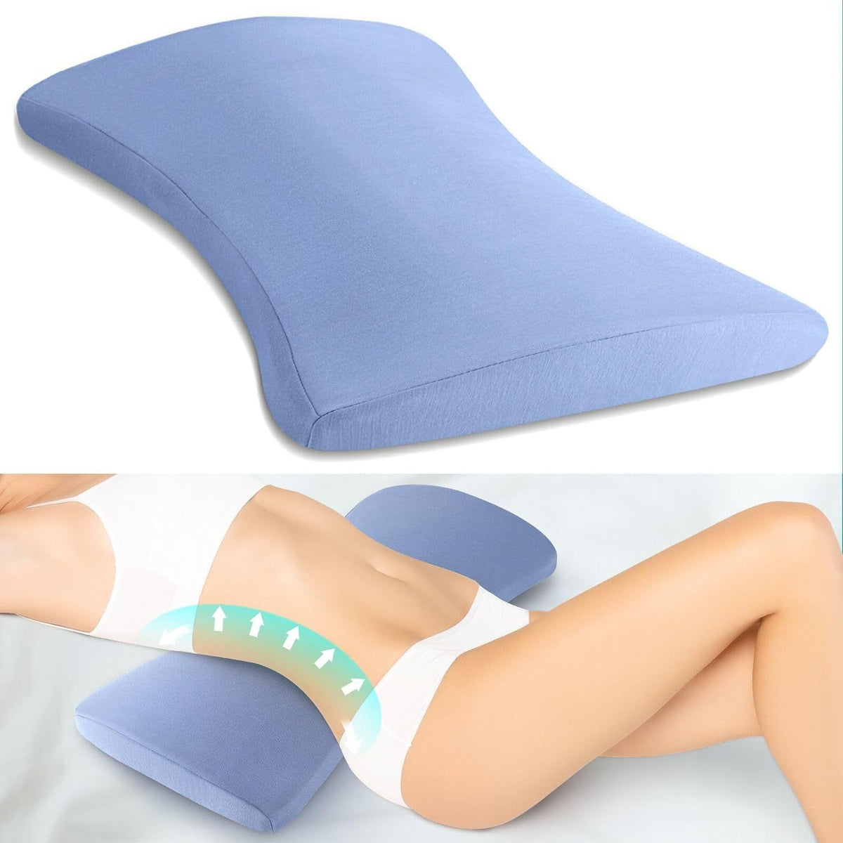 Neck friend Lumbar Pillow Memory Foam Support Dark Gray 58*26*5.5cm