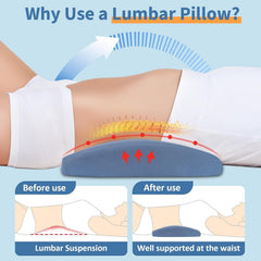 Neck friend Lumbar Pillow Memory Foam Support Dark Gray 58*26*5.5cm
