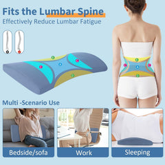 Neck friend Lumbar Pillow Memory Foam Support Blue 58*26*5.5cm