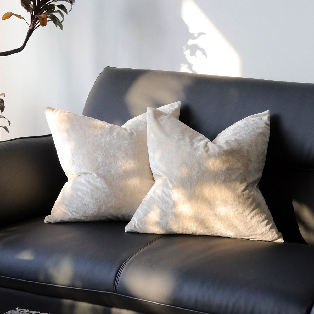 Ice Velvet Pillow Cover Polyester Solid Color 30x50cm Beige 30*50cm without pillow core