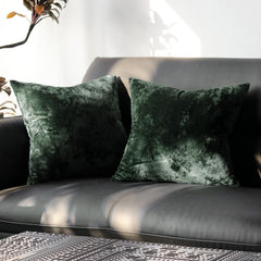 Ice Velvet Pillow Cover Polyester Solid Color 30x50cm Dark Green 55*55cm without pillow core