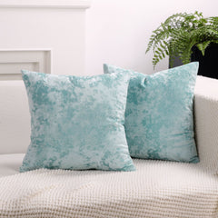 Ice Velvet Pillow Cover Polyester Solid Color 30x50cm Mint Blue 45*45cm without pillow core