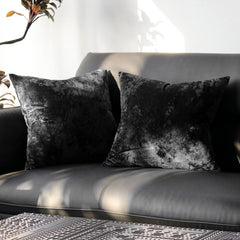 Ice Velvet Pillow Cover Polyester Solid Color 30x50cm Black 40*40cm without pillow core