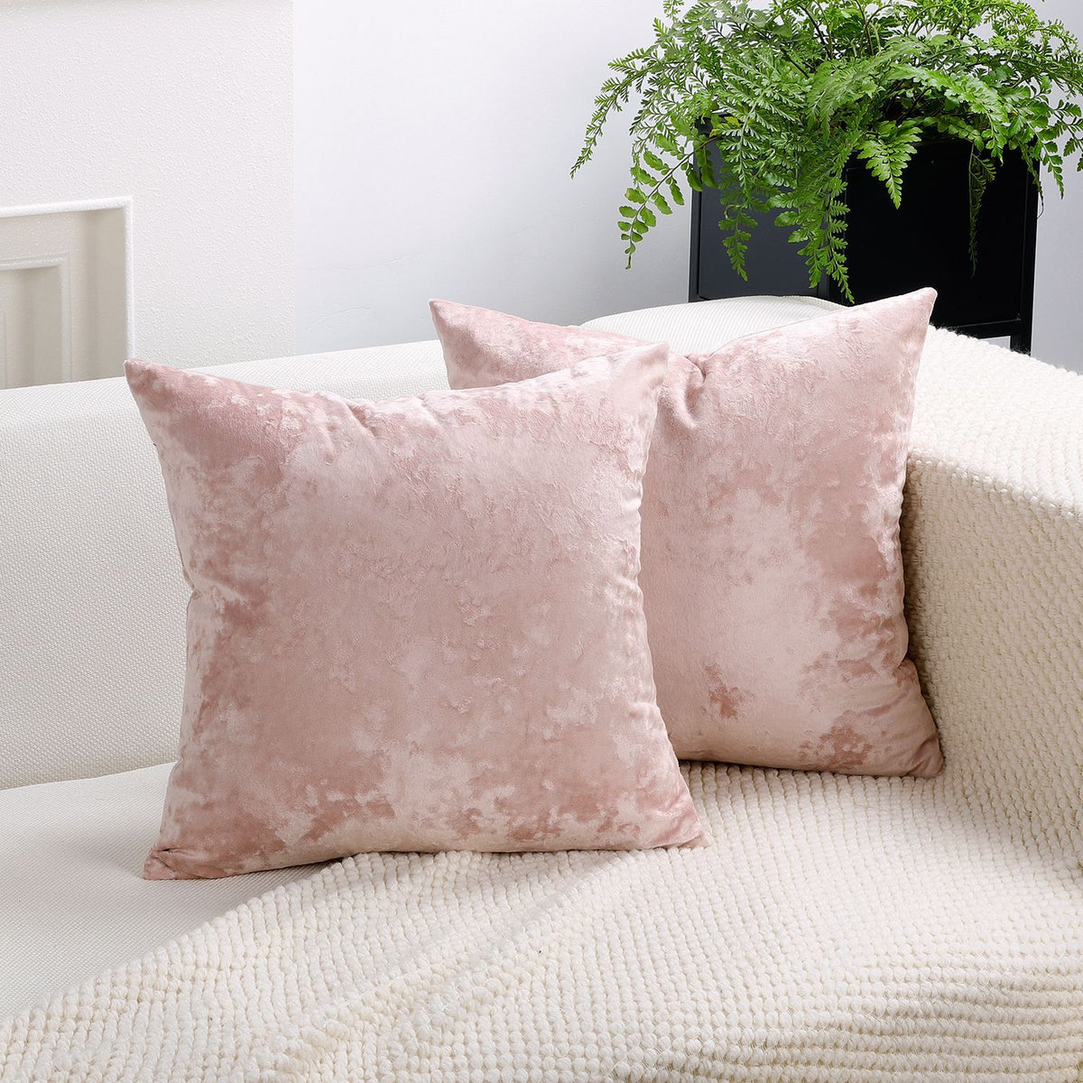 Ice Velvet Pillow Cover Polyester Solid Color 30x50cm Light Pink 40*40cm without pillow core