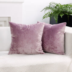 Ice Velvet Pillow Cover Polyester Solid Color 30x50cm Light Purple 40*40cm without pillow core