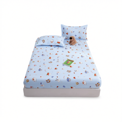 Yuan sheng Home Textiles Fitted Sheet Pure Cotton. Cartoon white bear 120*200cm standard model