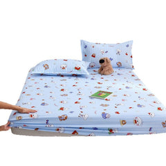 Yuan sheng Home Textiles Fitted Sheet Pure Cotton. Cartoon white bear 160*200cm standard model