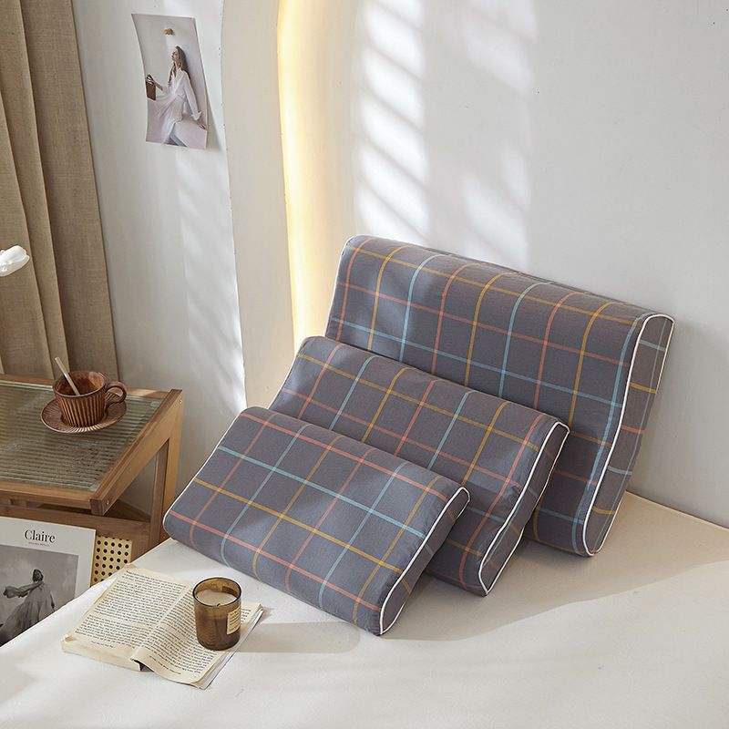 Mengxuan Cotton Pillowcase 4060 Vika - grey Latex cotton pillowcase 44*27 (one pair)