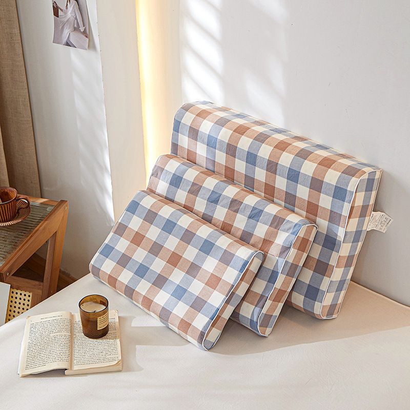Mengxuan Cotton Pillowcase 4060 Camouflage medium grid Latex cotton pillowcase 40*60 (single pack)