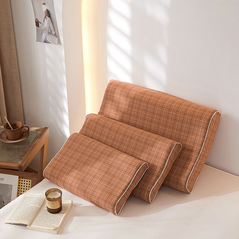 Mengxuan Cotton Pillowcase 4060 Gree coffee Latex cotton pillowcase-44*27 (single pack)