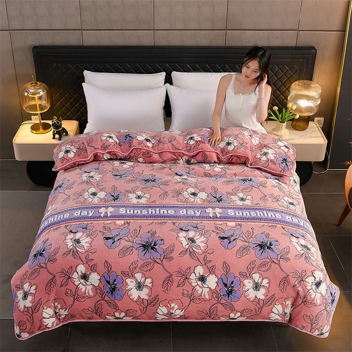 Velvet Floral Quilt Cover - Double - Flower Language - 200x230cm