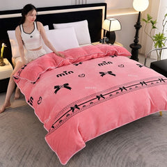 Velvet Quilt Cover - Double - Bear Diary - 150x200cm - Image 3