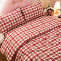 Duo Duo - Floral Quilt Cover Set - Red - 100x220cm - Image 4