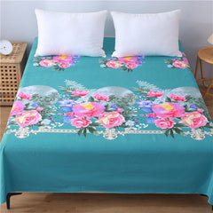 Duoxiao - Floral Quilt Cover - Pink/Blue - Grid - 200x230cm - Image 2